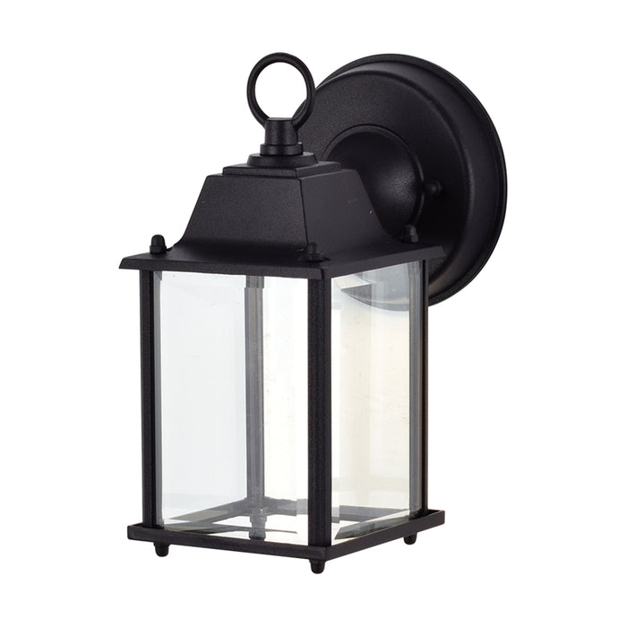 SATCO/NUVO 8W 3000K LED Cube Lantern Black Finish Clear Beveled Glass (62-1571)