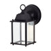 SATCO/NUVO 8W 3000K LED Cube Lantern Black Finish Clear Beveled Glass (62-1571)