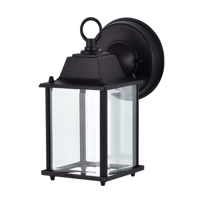 SATCO/NUVO 8W 3000K LED Cube Lantern Black Finish Clear Beveled Glass (62-1571)