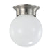 SATCO/NUVO 8W 6 Inch LED Flush Mount Fixture 3000K Dimmable Brushed Nickel Frosted Glass (62-1565)