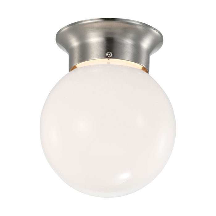 SATCO/NUVO 8W 6 Inch LED Flush Mount Fixture 3000K Dimmable Brushed Nickel Frosted Glass (62-1565)
