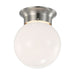 SATCO/NUVO 8W 6 Inch LED Flush Mount Fixture 3000K Dimmable Brushed Nickel Frosted Glass (62-1565)