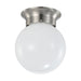 SATCO/NUVO 8W 6 Inch LED Flush Mount Fixture 3000K Dimmable Brushed Nickel Frosted Glass (62-1565)