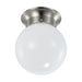 SATCO/NUVO 8W 6 Inch LED Flush Mount Fixture 3000K Dimmable Brushed Nickel Frosted Glass (62-1565)