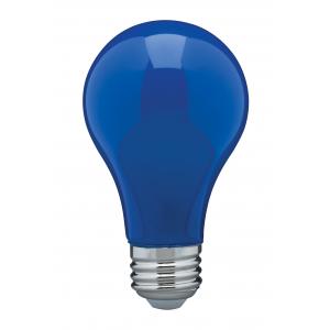 SATCO/NUVO 8W A19 LED Ceramic Blue Medium Base 360 Degree Beam Spread 120V (S14985)