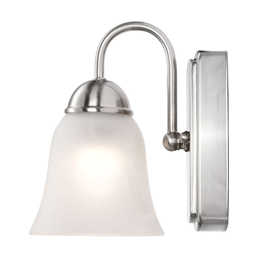 SATCO/NUVO 8W LED 1-Light Vanity Fixture 3000K Brushed Nickel With Alabaster Glass (62-1567)