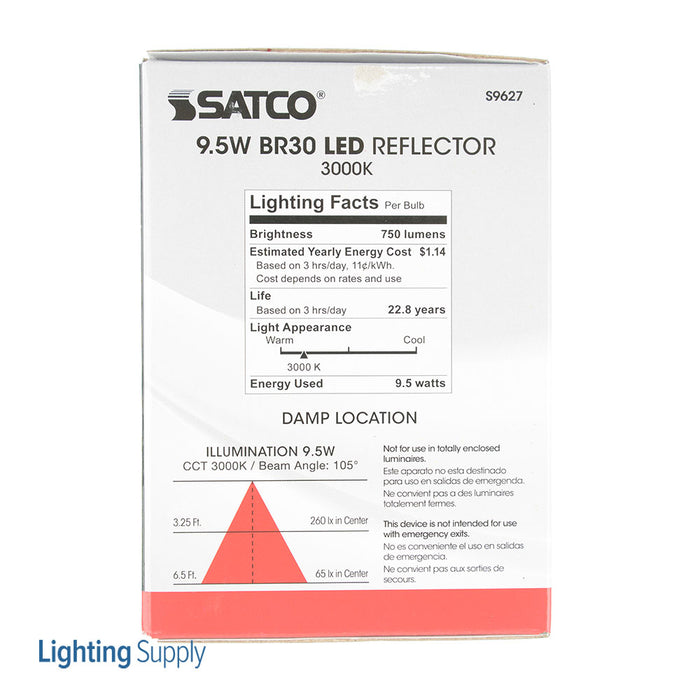 SATCO/NUVO Ditto 9.5BR30/LED/3000K/GU24/750L 9.5W BR30 LED 105 Degree Beam Spread 3000K GU24 Base 120V Dimmable (S9627)
