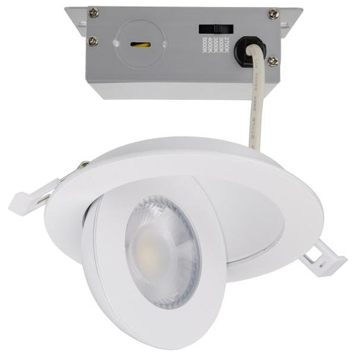 SATCO/NUVO 9W CCT Selectable LED Direct Wire Downlight Gimbaled 4 Inch Round Remote Driver White (S11840)
