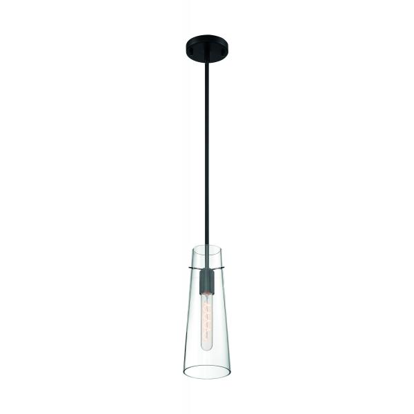 SATCO/NUVO Alondra 1-Light Mini Pendant Fixture Black Finish With Clear Glass (60-6880)