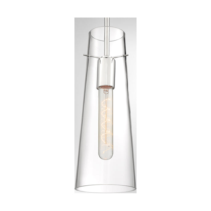 SATCO/NUVO Alondra 1-Light Mini Pendant Fixture Polished Nickel Finish With Clear Glass (60-6870)