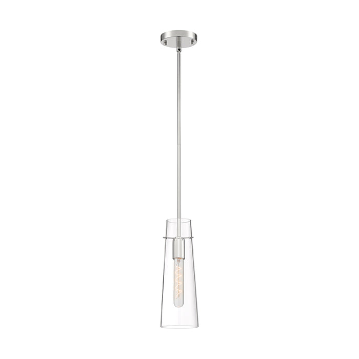 SATCO/NUVO Alondra 1-Light Mini Pendant Fixture Polished Nickel Finish With Clear Glass (60-6870)