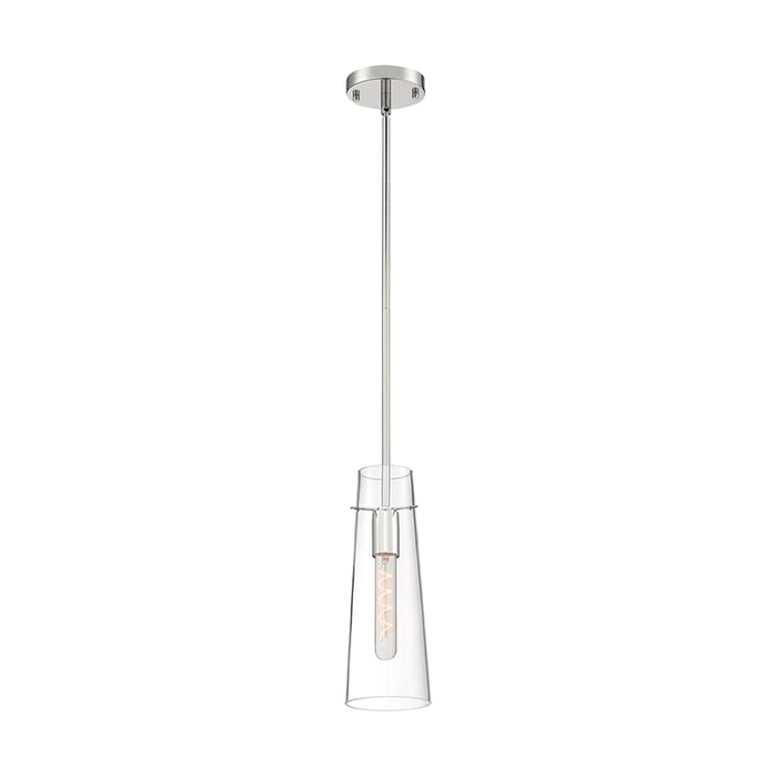 SATCO/NUVO Alondra 1-Light Mini Pendant Fixture Polished Nickel Finish With Clear Glass (60-6870)