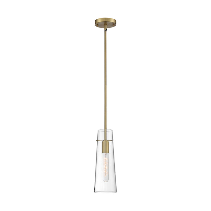 SATCO/NUVO Alondra 1-Light Mini Pendant Fixture Vintage Brass Finish With Clear Glass (60-6860)