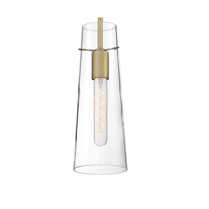 SATCO/NUVO Alondra 1-Light Mini Pendant Fixture Vintage Brass Finish With Clear Glass (60-6860)