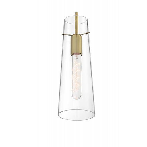 SATCO/NUVO Alondra 1-Light Mini Pendant Fixture Vintage Brass Finish With Clear Glass (60-6860)