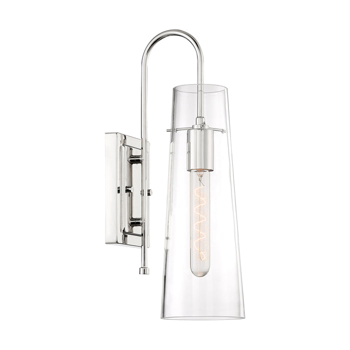 SATCO/NUVO Alondra 1-Light Wall Sconce Fixture Polished Nickel Finish With Clear Glass (60-6869)