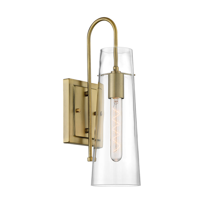 SATCO/NUVO Alondra 1-Light Wall Sconce Fixture Vintage Brass Finish With Clear Glass (60-6859)