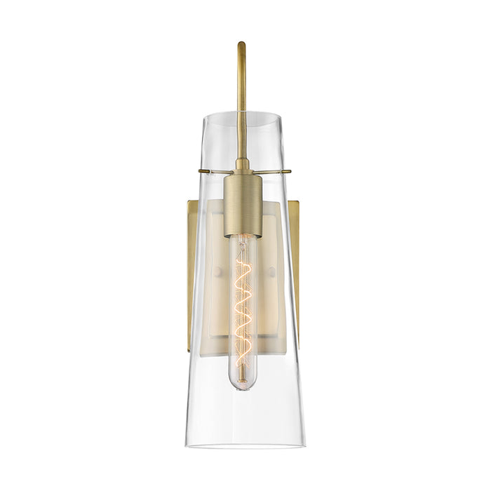 SATCO/NUVO Alondra 1-Light Wall Sconce Fixture Vintage Brass Finish With Clear Glass (60-6859)