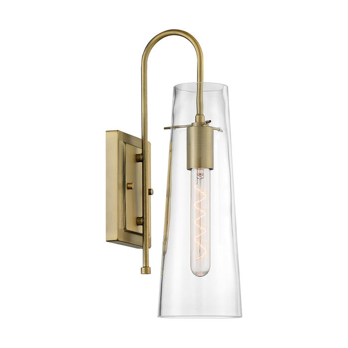 SATCO/NUVO Alondra 1-Light Wall Sconce Fixture Vintage Brass Finish With Clear Glass (60-6859)