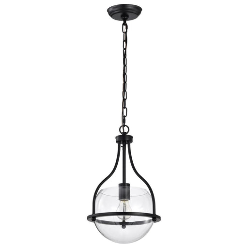 SATCO/NUVO Amado 1 Light Pendant 10 Inch Matte Black Finish Clear Glass (60-7817)