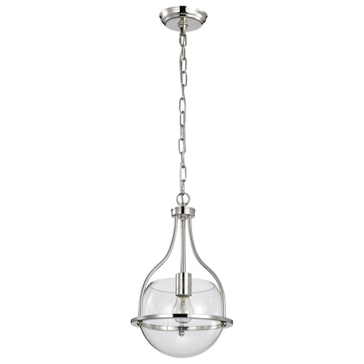 SATCO/NUVO Amado 1 Light Pendant 10 Inch Polished Nickel Finish Clear Glass (60-7816)