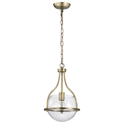 SATCO/NUVO Amado 1 Light Pendant 10 Inch Vintage Brass Finish Clear Glass (60-7815)