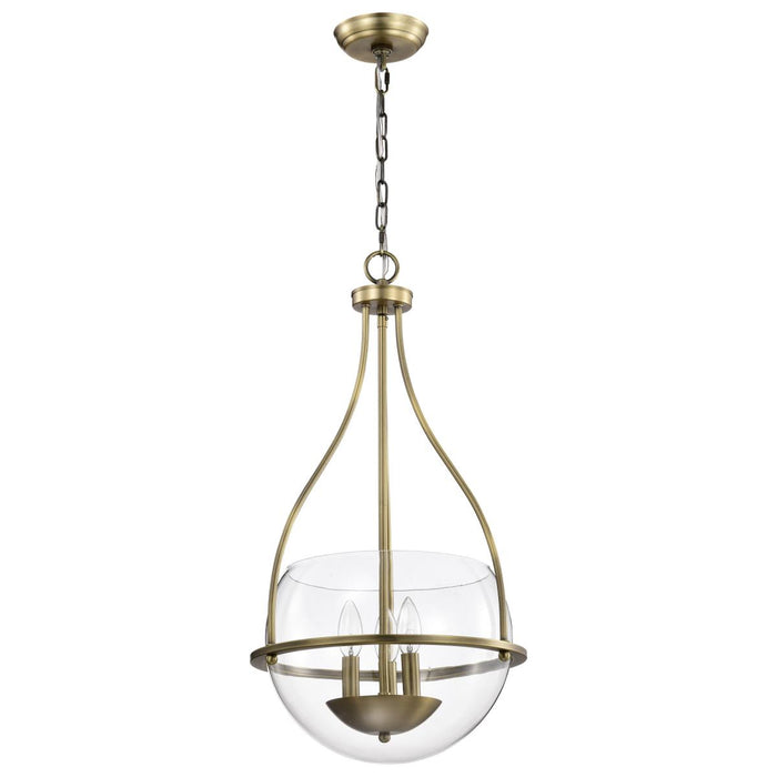 SATCO/NUVO Amado 3 Light Pendant 14 Inch Vintage Brass Finish Clear Glass (60-7818)