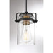 SATCO/NUVO Antebellum 1-Light Miniature Pendant Fixture Black And Aged Gold Finish With Clear Glass (60-6733)