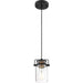 SATCO/NUVO Antebellum 1-Light Miniature Pendant Fixture Black And Aged Gold Finish With Clear Glass (60-6733)