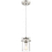 SATCO/NUVO Antebellum 1-Light Miniature Pendant Fixture Brushed Nickel Finish With Clear Glass (60-6736)