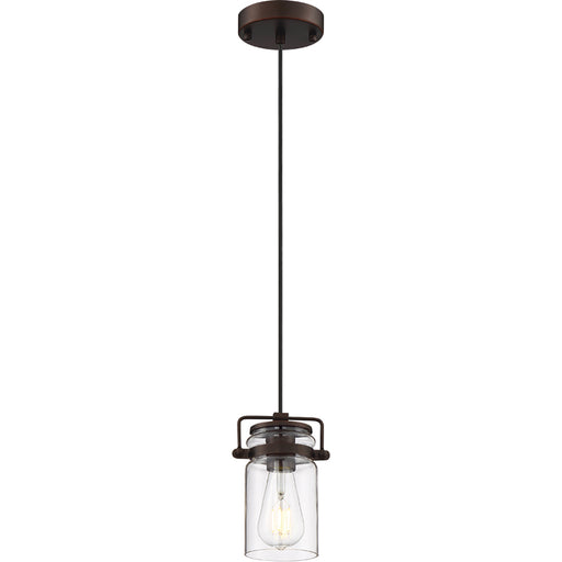 SATCO/NUVO Antebellum 1-Light Miniature Pendant Fixture Mahogany Bronze Finish With Clear Glass (60-6731)