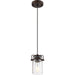 SATCO/NUVO Antebellum 1-Light Miniature Pendant Fixture Mahogany Bronze Finish With Clear Glass (60-6731)