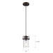 SATCO/NUVO Antebellum 1-Light Miniature Pendant Fixture Mahogany Bronze Finish With Clear Glass (60-6731)