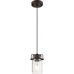 SATCO/NUVO Antebellum 1-Light Miniature Pendant Fixture Mahogany Bronze Finish With Clear Glass (60-6731)