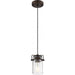 SATCO/NUVO Antebellum 1-Light Miniature Pendant Fixture Mahogany Bronze Finish With Clear Glass (60-6731)