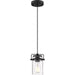 SATCO/NUVO Antebellum 1-Light Miniature Pendant Fixture Matte Black Finish With Clear Glass (60-6732)