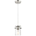 SATCO/NUVO Antebellum 1-Light Miniature Pendant Fixture Polished Nickel With Clear Glass (60-6734)