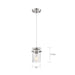 SATCO/NUVO Antebellum 1-Light Miniature Pendant Fixture Polished Nickel With Clear Glass (60-6734)