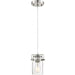 SATCO/NUVO Antebellum 1-Light Miniature Pendant Fixture Polished Nickel With Clear Glass (60-6734)