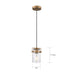SATCO/NUVO Antebellum 1-Light Miniature Pendant Fixture Vintage Brass Finish With Clear Glass (60-6735)
