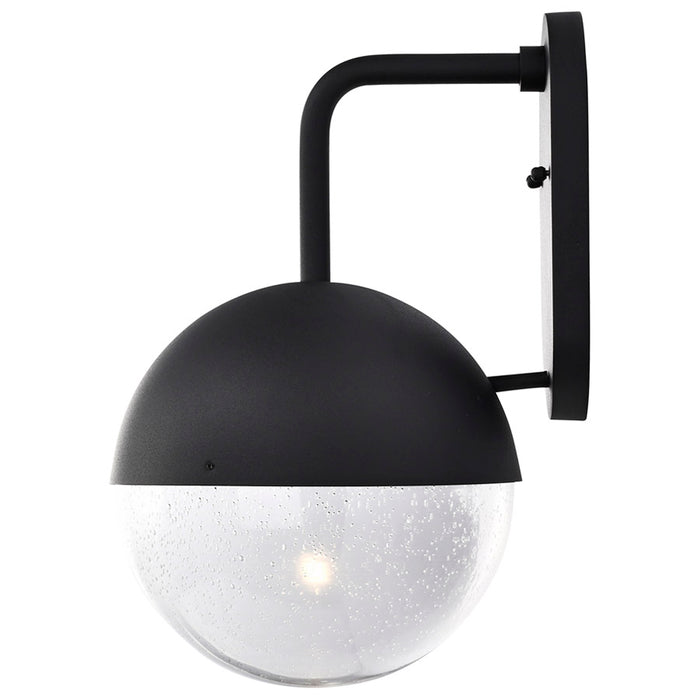 SATCO/NUVO Atmosphere 10W LED Large Wall Lantern Matte Black With Clear Seeded Glass (62-1618)