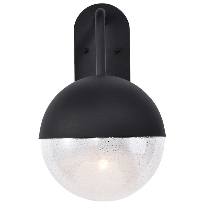SATCO/NUVO Atmosphere 10W LED Large Wall Lantern Matte Black With Clear Seeded Glass (62-1618)