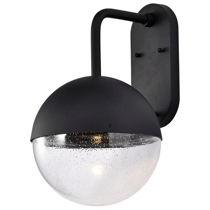 SATCO/NUVO Atmosphere 10W LED Large Wall Lantern Matte Black With Clear Seeded Glass (62-1618)