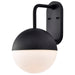 SATCO/NUVO Atmosphere 10W LED Large Wall Lantern Matte Black With White Opal Glass (62-1617)