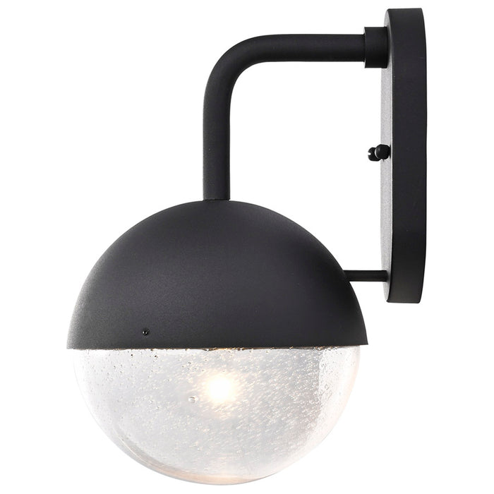 SATCO/NUVO Atmosphere 6W LED Medium Wall Lantern Matte Black With Clear Seeded Glass (62-1616)