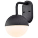 SATCO/NUVO Atmosphere 6W LED Medium Wall Lantern Matte Black With White Opal Glass (62-1615)