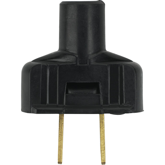 SATCO/NUVO Attachment Plug With Terminal Screws Black Finish Non Polarized 18/2-Svt Round Wire 15A 125V (90-1116)