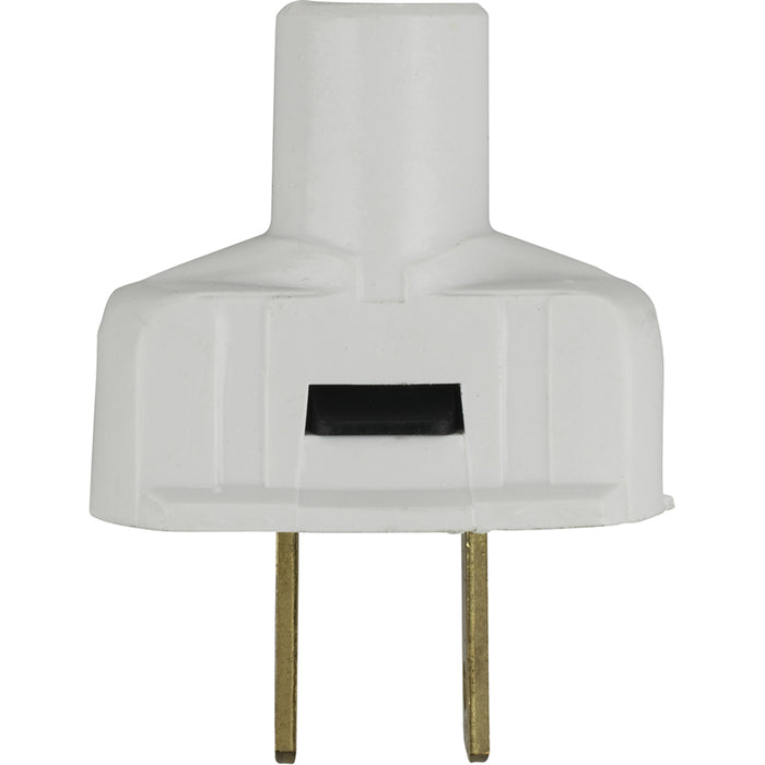 SATCO/NUVO Attachment Plug With Terminal Screws White Finish Non Polarized 18/2-Svt Round Wire 15A 125V (90-1115)