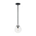 SATCO/NUVO Axis 1-Light Pendant Fixture Matte Black Finish With Brushed Nickel Accents Clear Glass (60-7131)