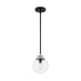 SATCO/NUVO Axis 1-Light Pendant Fixture Matte Black Finish With Brushed Nickel Accents Clear Glass (60-7131)